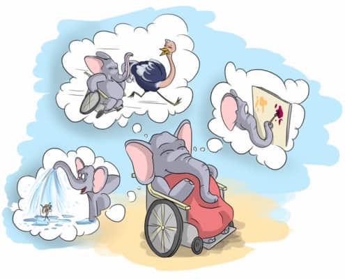 Elephant fauteuil roulant